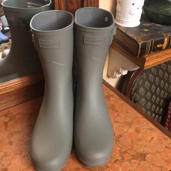 New Hunter Refined Slim Fit Short Rain Boots Gray Wellies, Wellingtons 9 - Picture 7 of 10